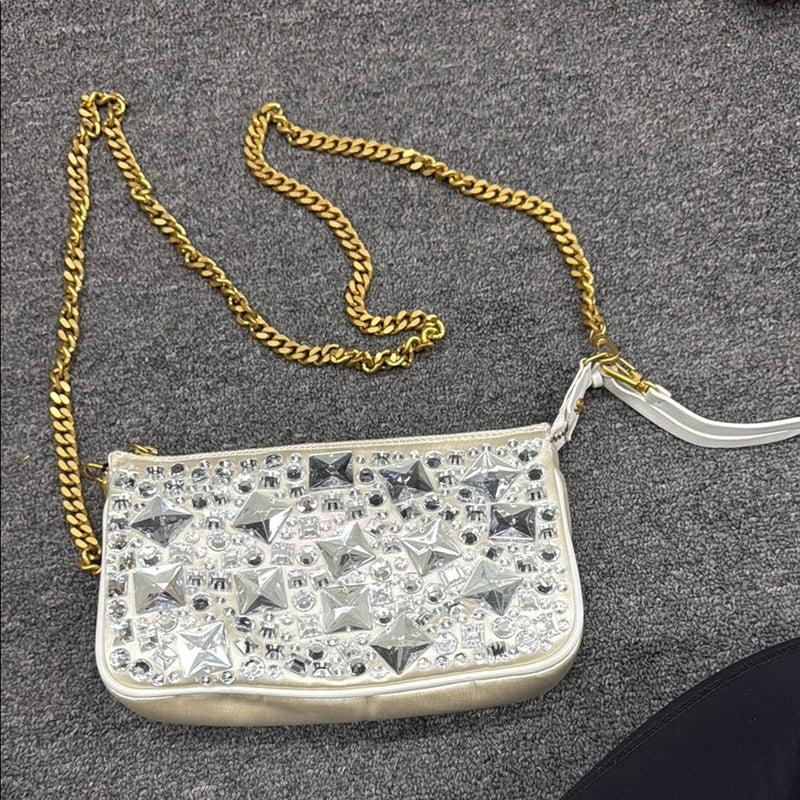 NWT Blumarine Gold Chain Embellished Women's Shoulder Bag