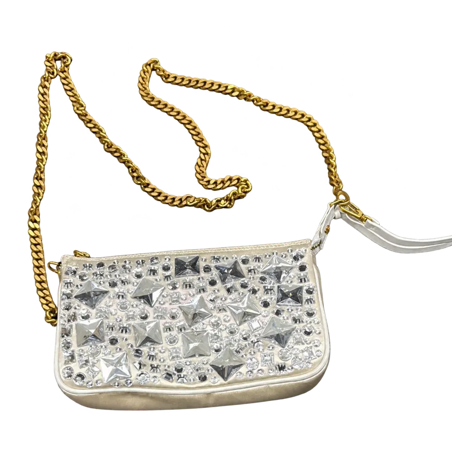 NWT Blumarine Gold Chain Embellished Women's Shoulder Bag